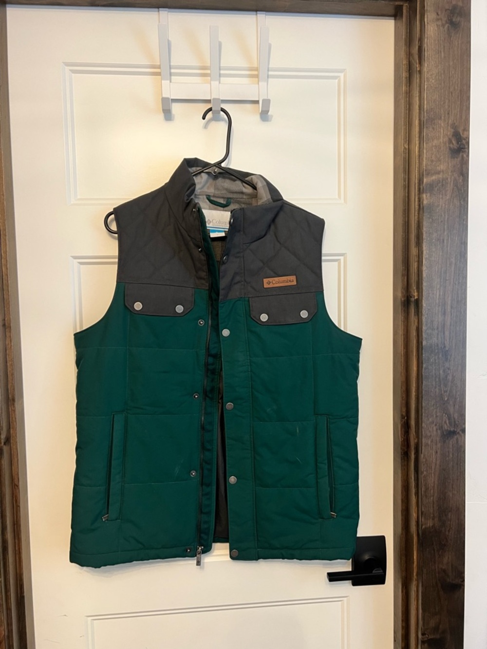 Columbia Dark Green Vest with Charcoal (small but like medium)